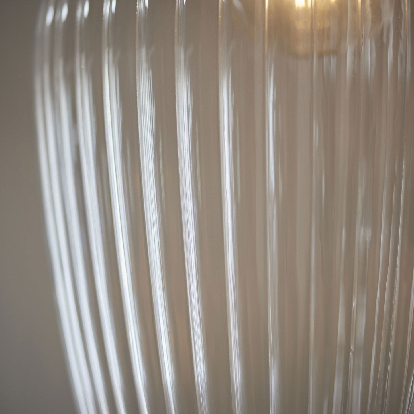Lamp Candle| Hoburne Large Pendant in Bright Nickel with Clear Ribbed Glass