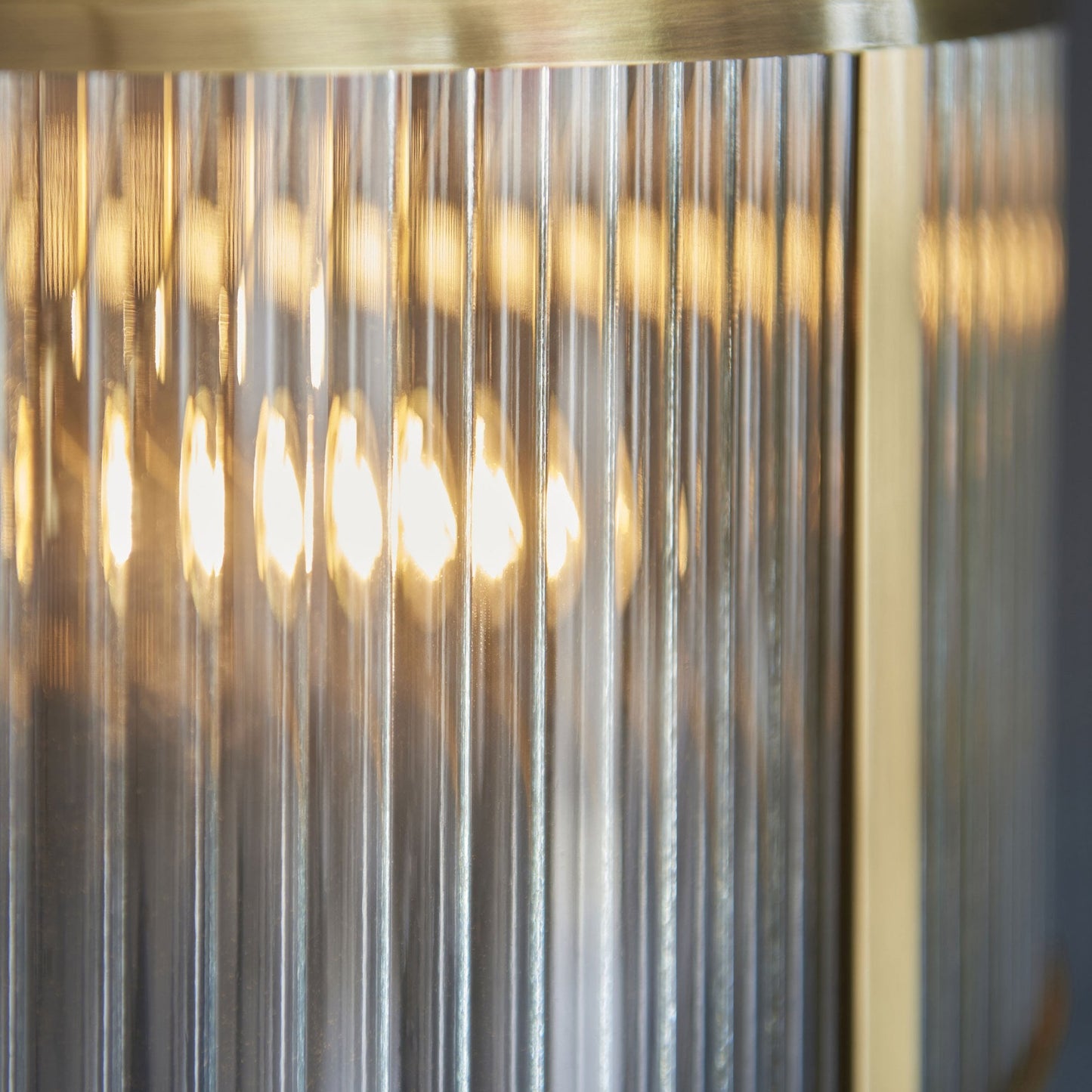 Lamp Candle| Ridgeton Pendant Light in Antique Brass & Clear Ribbed Glass