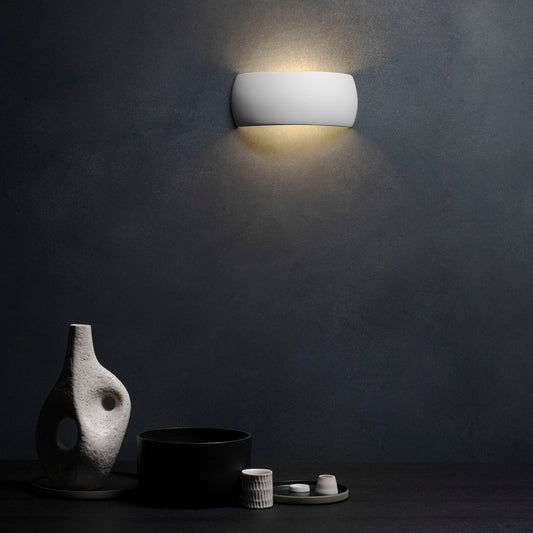 Lamp Candle| Milo 300 White Ceramic Wall Light